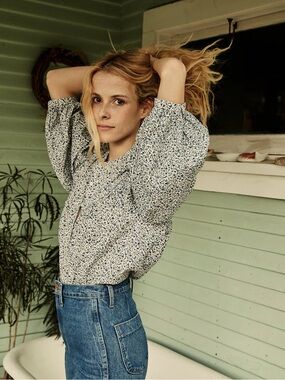 Doen Berkley Top - Navy Champignon Floral